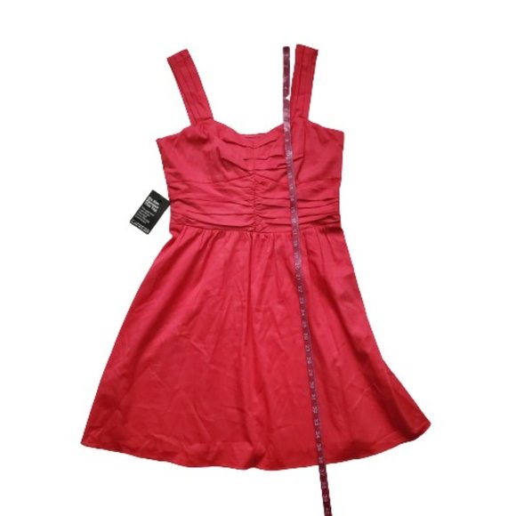 EXPRESS Women's Sweetheart Neckline Ruched Bodice Hot Pink Mini Dress Size 12 - Picture 13 of 13